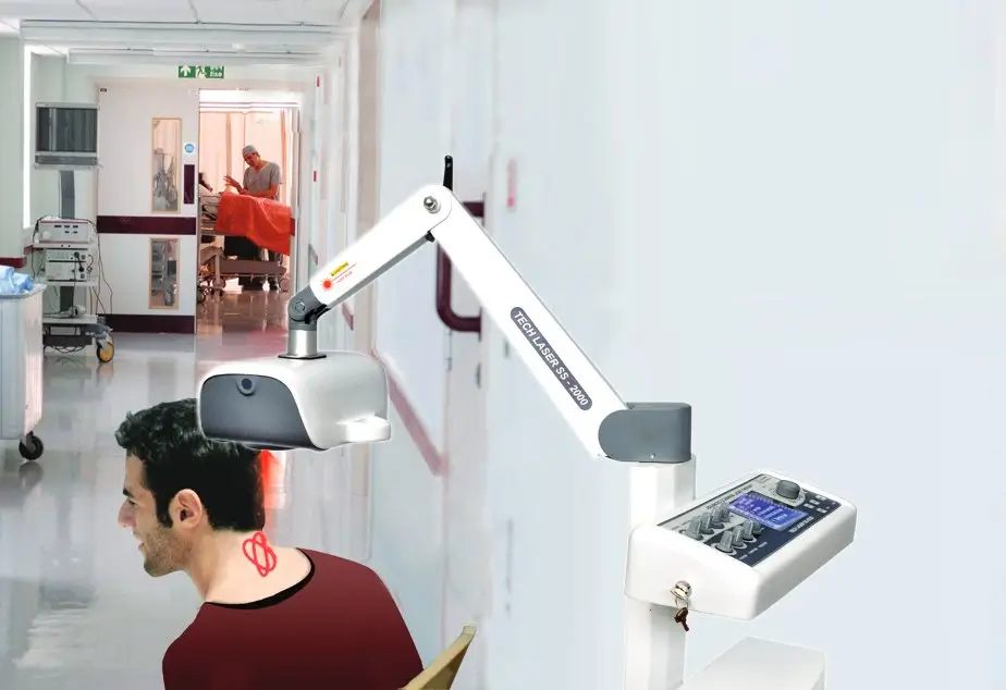 Supplied photograph showing scanning laser therapy