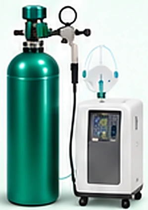 Oxygen equipment shown in the clinic flyer